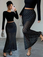 Jupe en maille double couche pour femmes
