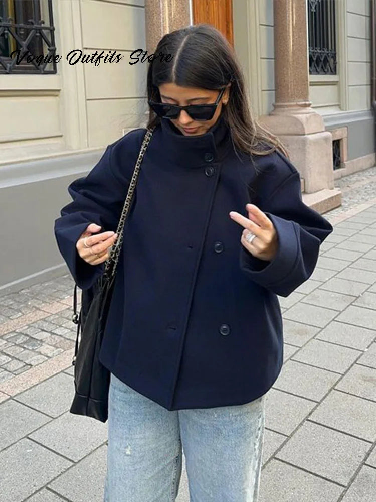 Manteau court en laine pour femmes