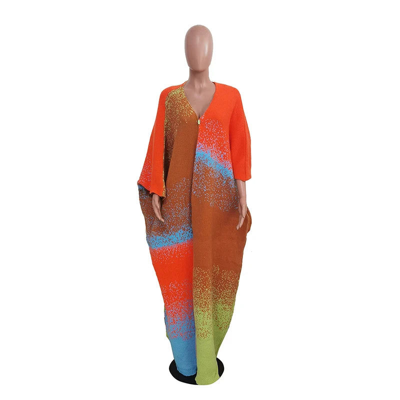 Cardigan femme en maille tie-dye à col V