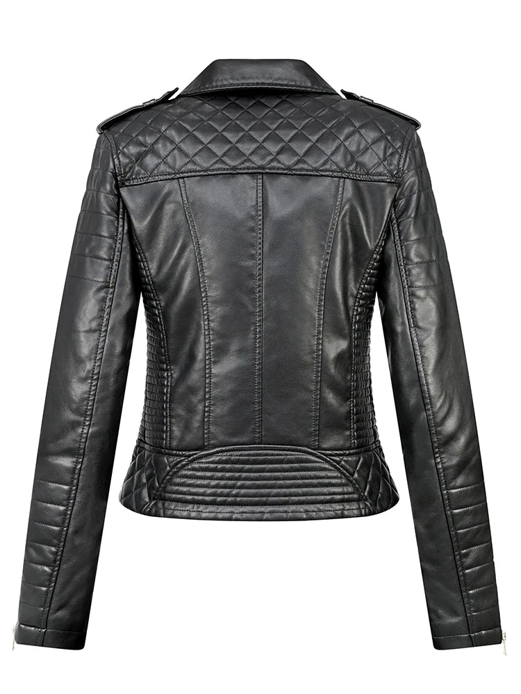 Veste court en pu faux cuir pour femmes