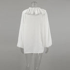 Chemise décontracté à col en v pour femmes