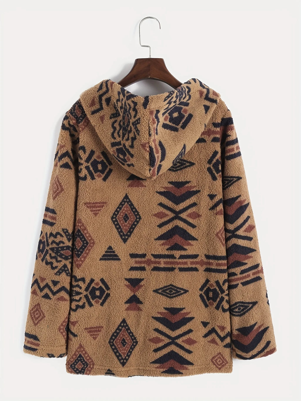 Manteau en peluche autrichien ultra-fin imprimé national aztèque pour femmes