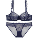Ensemble de soutien-gorge Push-Up en dentelle et culotte pour femmes