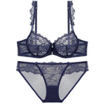 Ensemble de soutien-gorge Push-Up en dentelle et culotte pour femmes