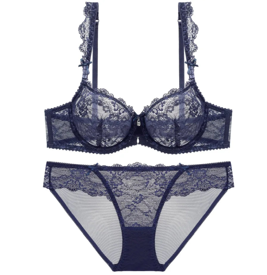 Ensemble de soutien-gorge Push-Up en dentelle et culotte pour femmes