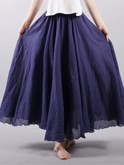 Jupe Longue Femme en Lin – Taille Haute