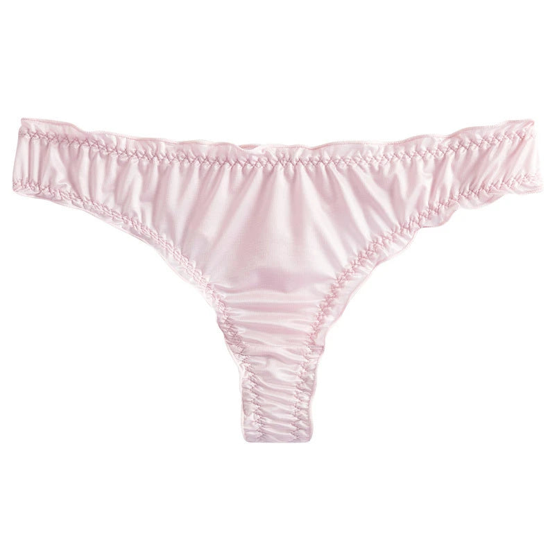 String tanga ultra fin en soie glacée pour femmes