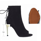 Bottines à talons hauts noirs pour femmes