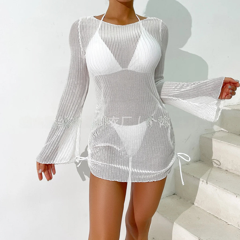 Cache-maillot sexy à manches longues pour femmes