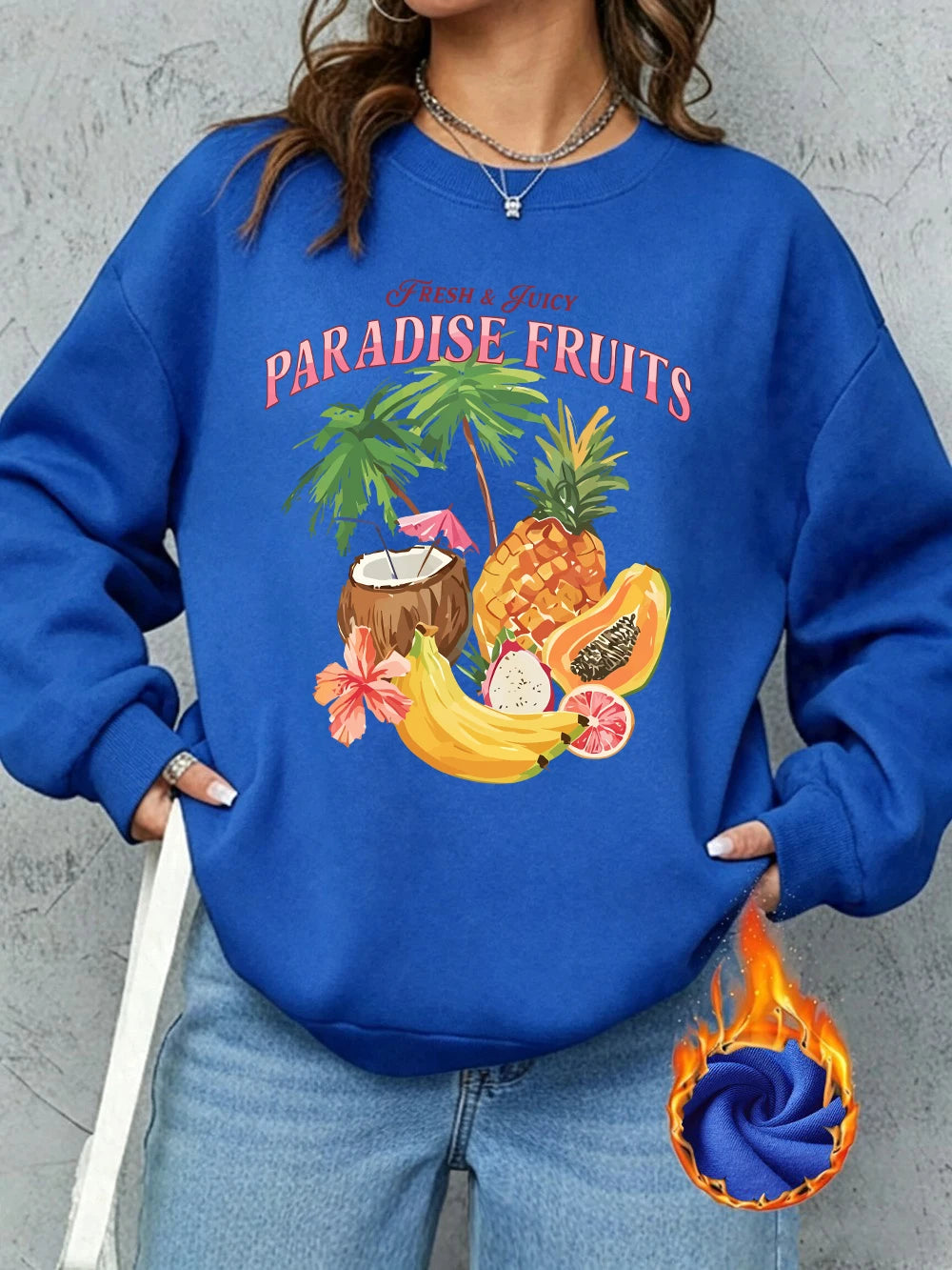 Sweat-shirts à imprimés de fruits frais et juteux Paradise pour femmes
