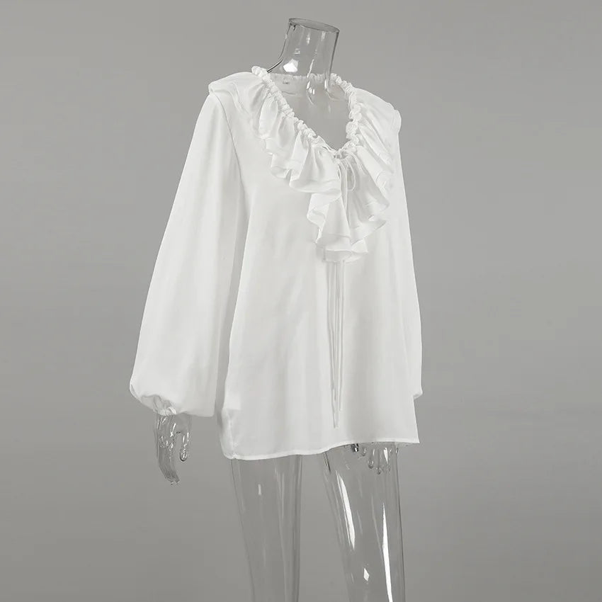 Chemise décontracté à col en v pour femmes
