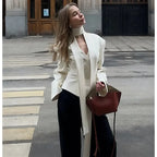 Ensemble veste et tailleur à lacets et col en V pour femmes