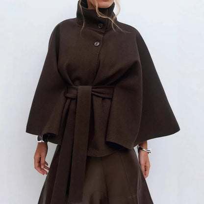 Veste à Col Montant Femme – Laçage et Ceinture