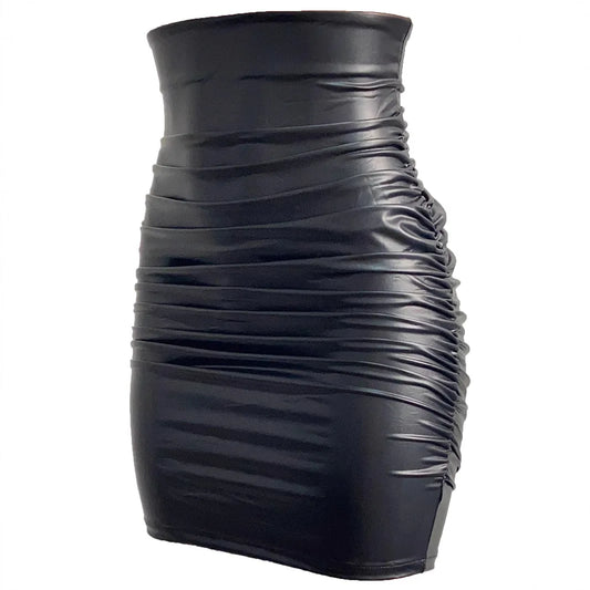 Mini-Jupe Noire Femme – Similicuir Taille Haute