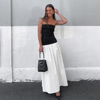 Robe longue en fibre patchwork pour femmes
