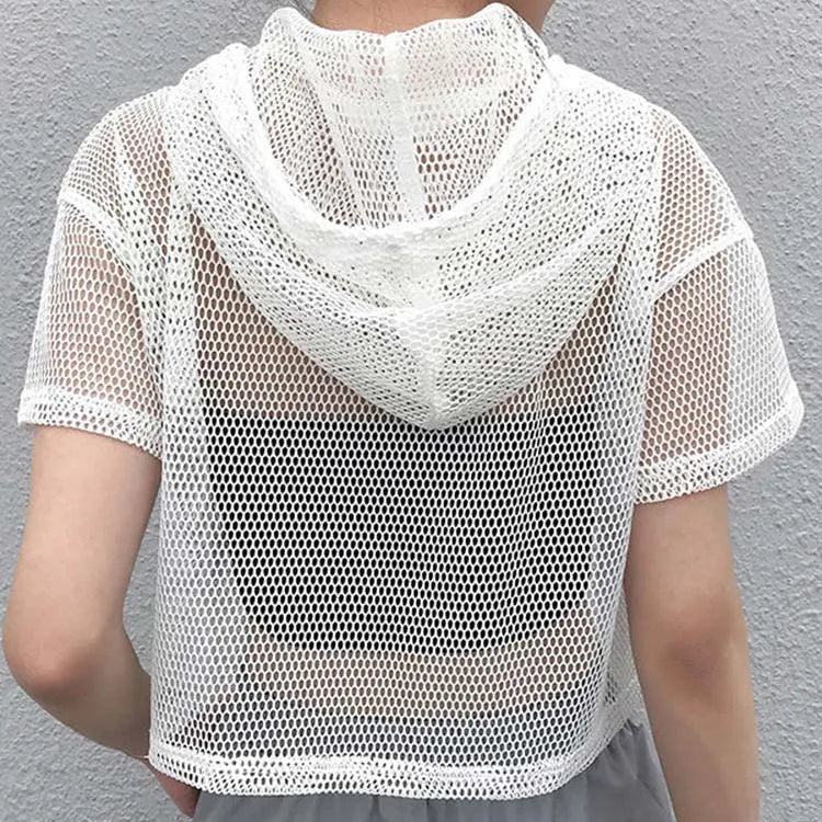 T-Shirt transparent à manches courtes pour femmes