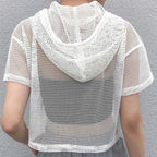 T-Shirt transparent à manches courtes pour femmes
