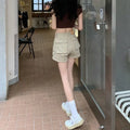 Short baggy court en jean pour femmes