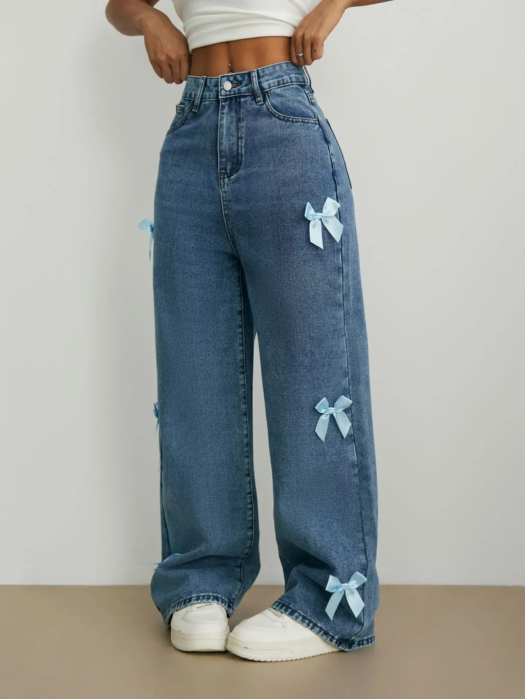 Jean vintage taille haute pour femmes