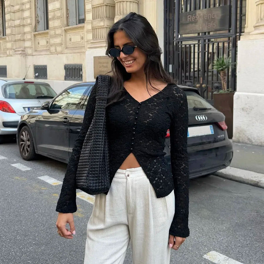 T-shirts en dentelle pour femmes