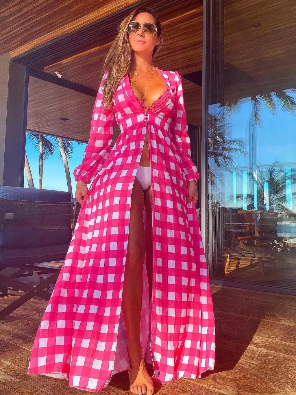 Robe de plage imprimée pour femmes