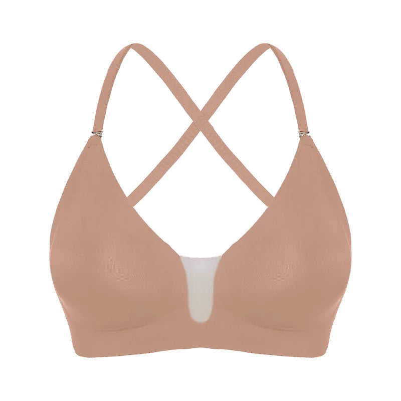 Soutien-gorge légers et sans couture en maille à col en U pour femmes
