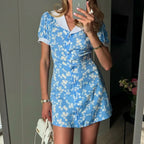 Robe courte à imprimé floral pour femmes