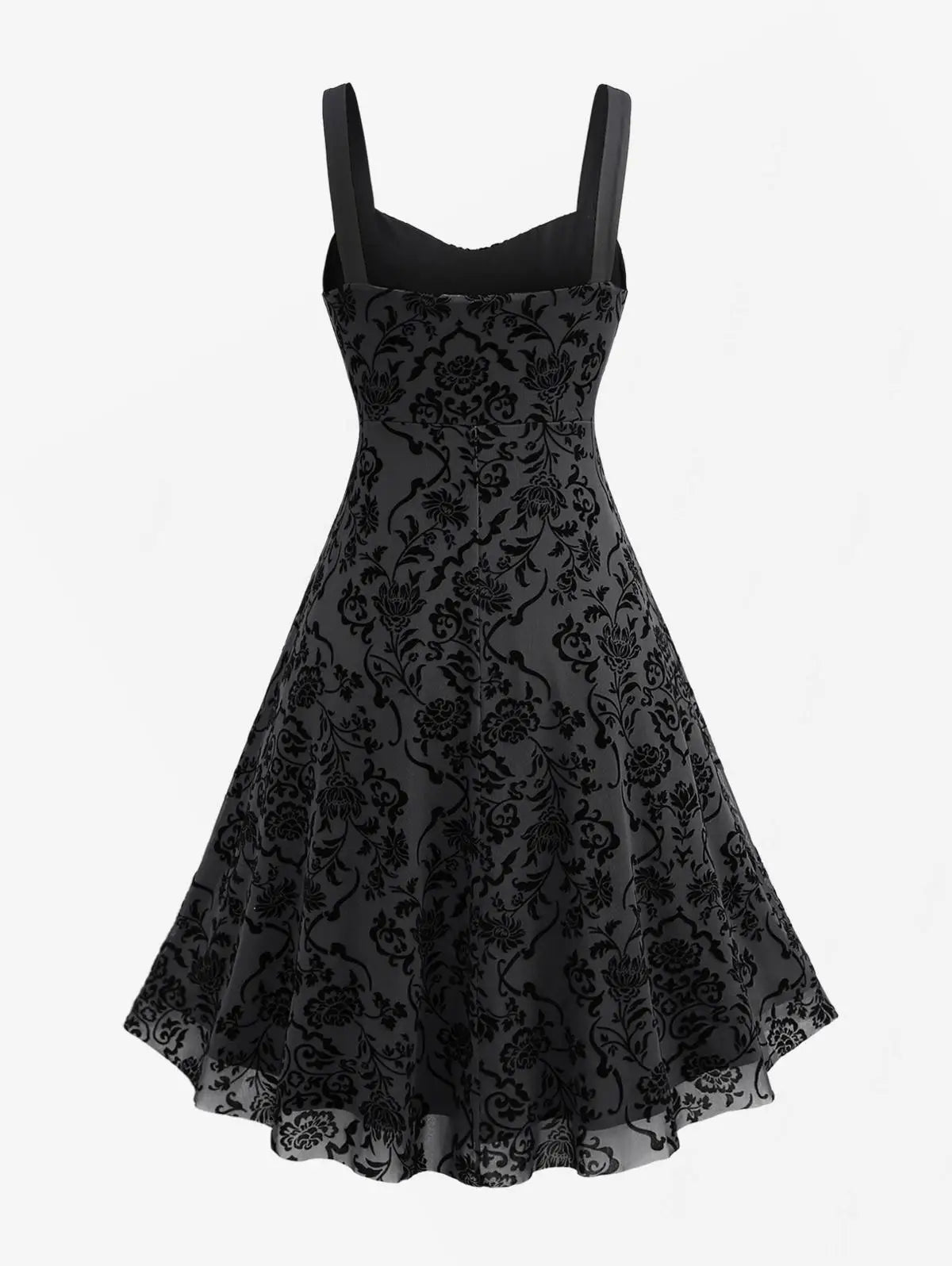 Robe en maille superposée à fleurs vintage pour femmes