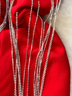 Combinaison de luxe à franges en strass pour femmes