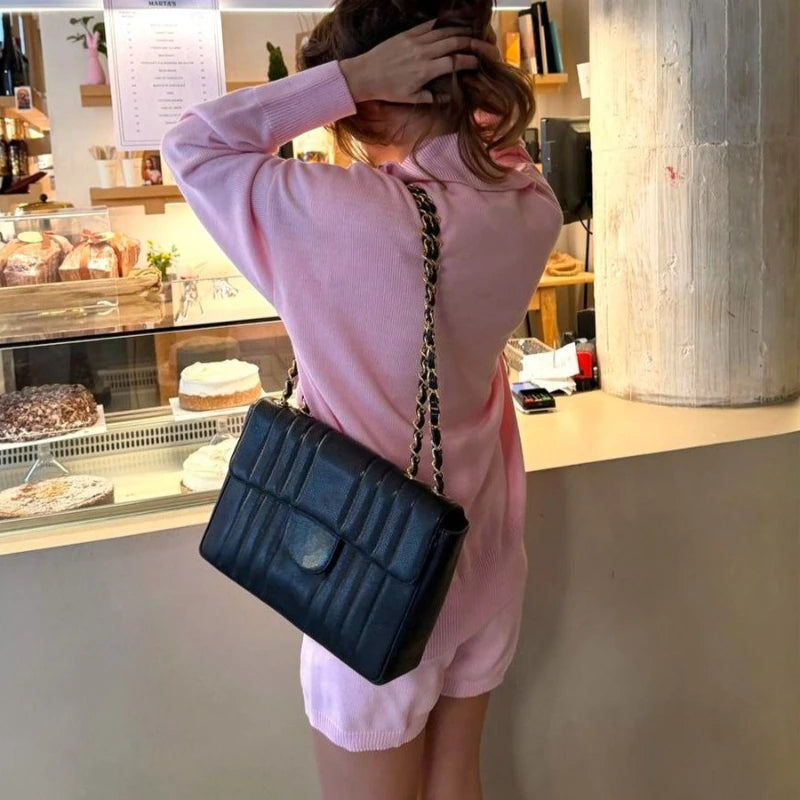 Ensemble 2 pièces en maille pour femmes