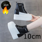 Bottines compensées en cuir PU pour femmes