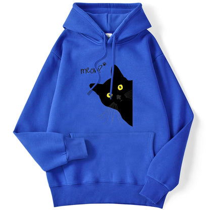 Sweat à Capuche Femme – Imprimé Chat Noir Meow