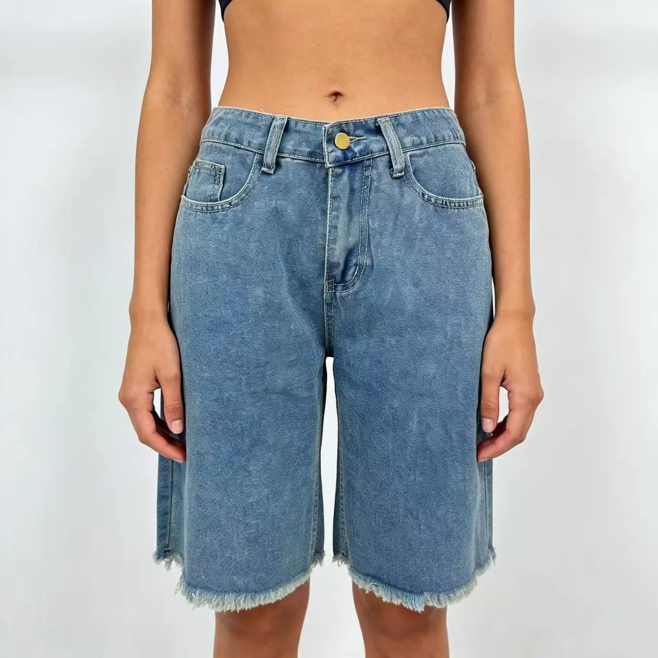 Short en jean ample vintage pour femmes