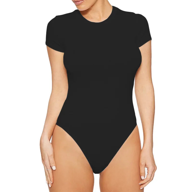 Body à manches courtes et coupe slim pour femmes