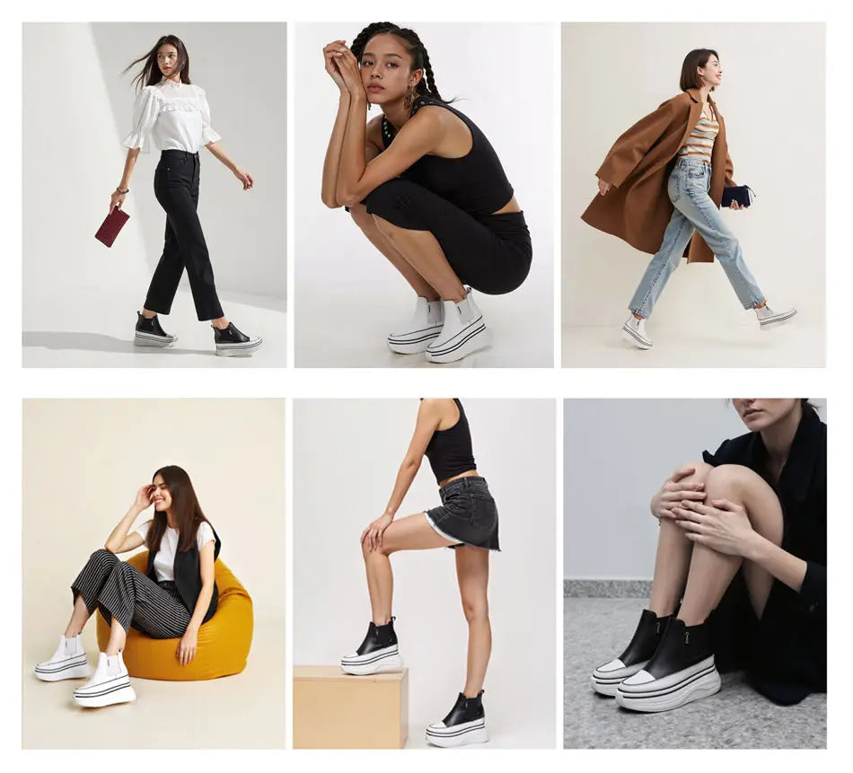Baskets en cuir véritable pour femmes