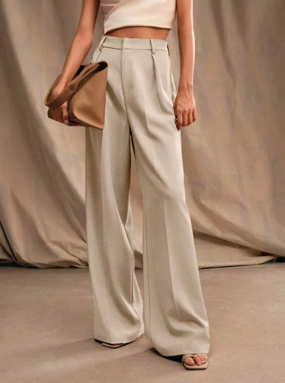 Pantalon de Costume Femme – Taille Haute et Jambes Larges