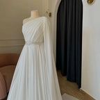Robe de mariée longue en mousseline de soie pour femmes