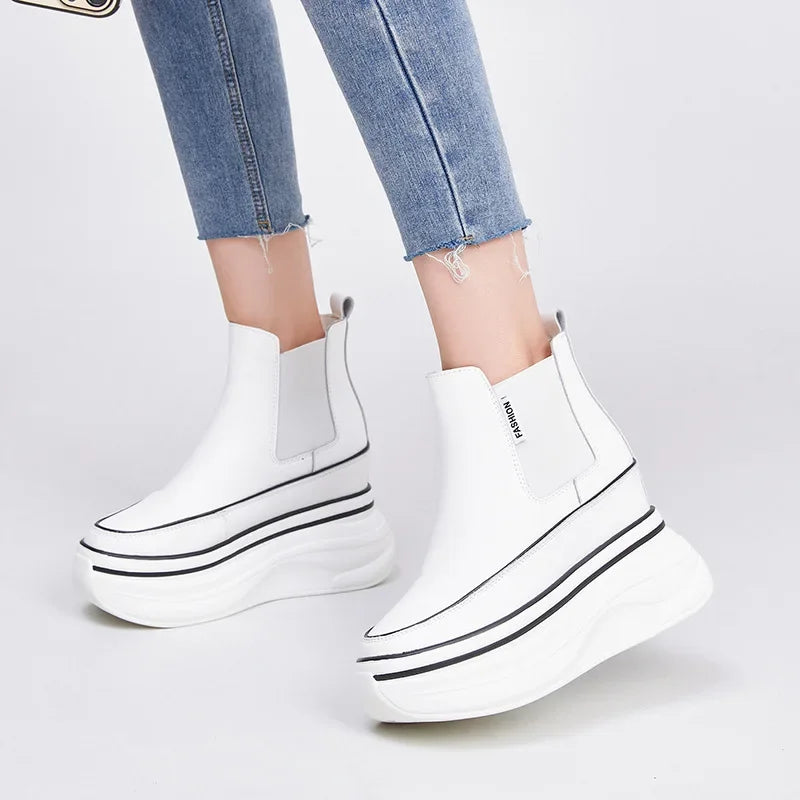Baskets en cuir véritable pour femmes