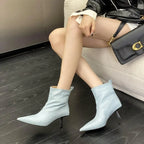 Bottines fines à talon haut et bout pointu, pour femmes