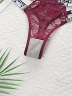 String en dentelle ajourée taille basse pour femmes