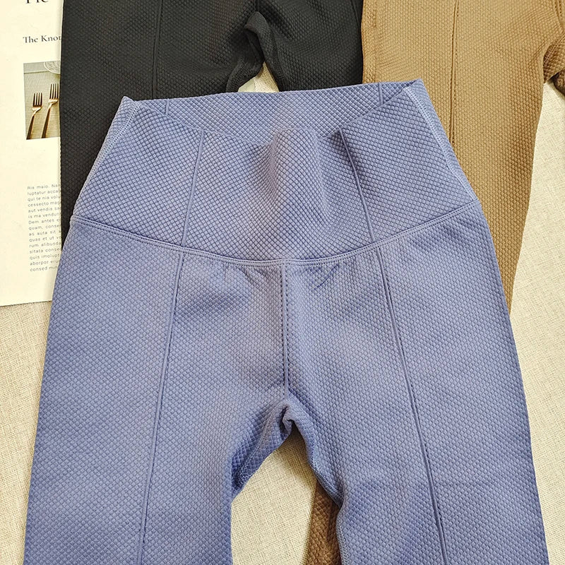 Leggings de yoga à pois en tricot sans couture pour femmes