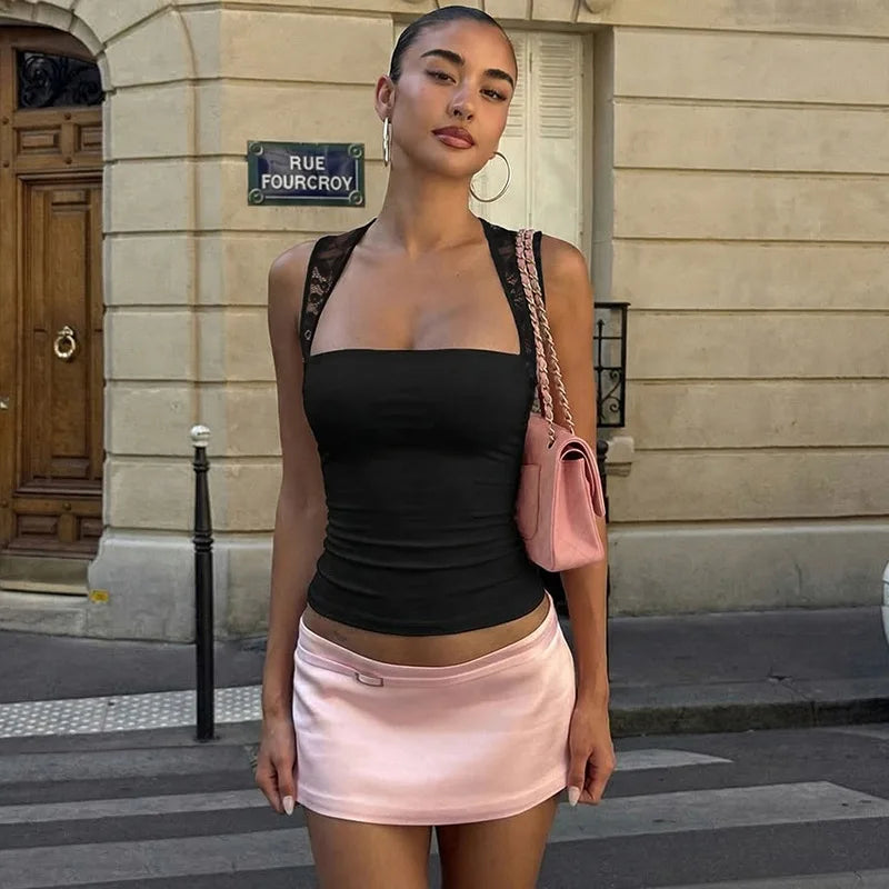 Débardeur Court Femme – Dentelle Séduisante