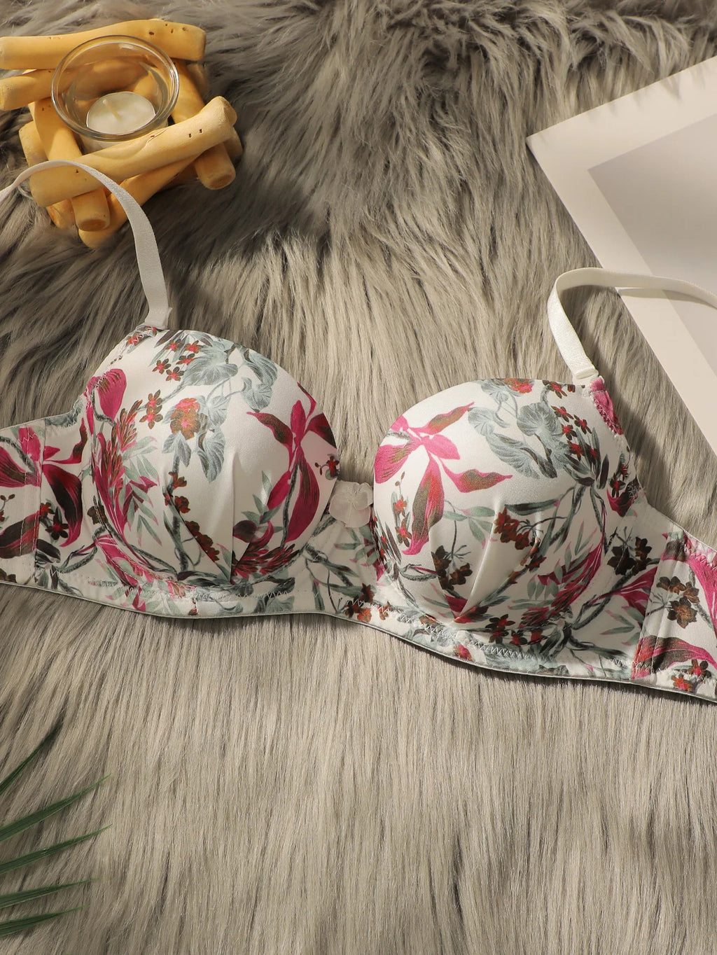 Ensemble de lingerie à motif imprimé floral pour femmes