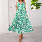 Robe sans manches à col en V pour femmes