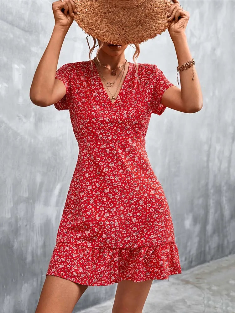 Robe d'été courte style Boho pour femmes