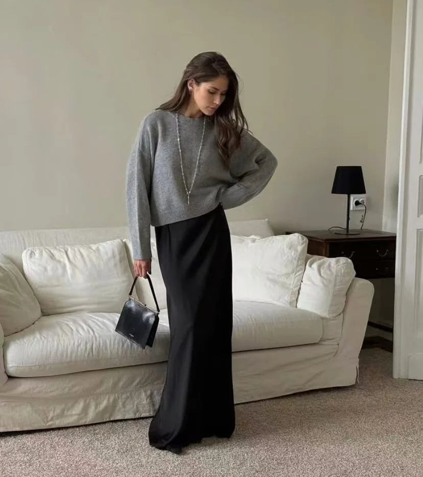 Pull à col rond et manches courtes pour femmes
