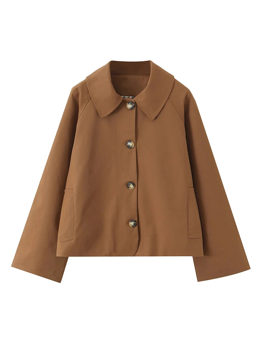 Veste courte à carreaux de couleur pour femmes