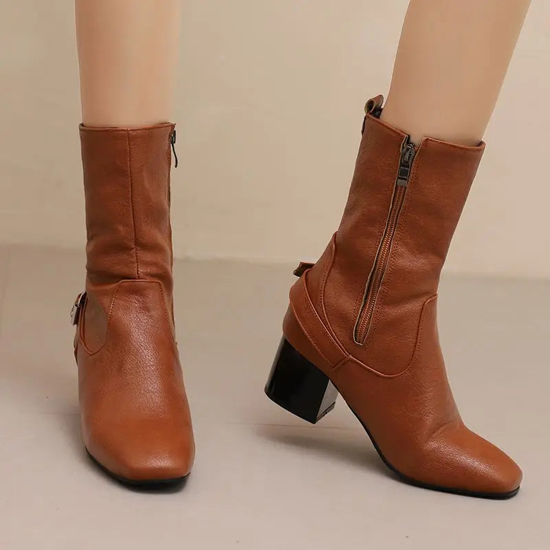 Bottine décontracté mi-mollet pour femmes