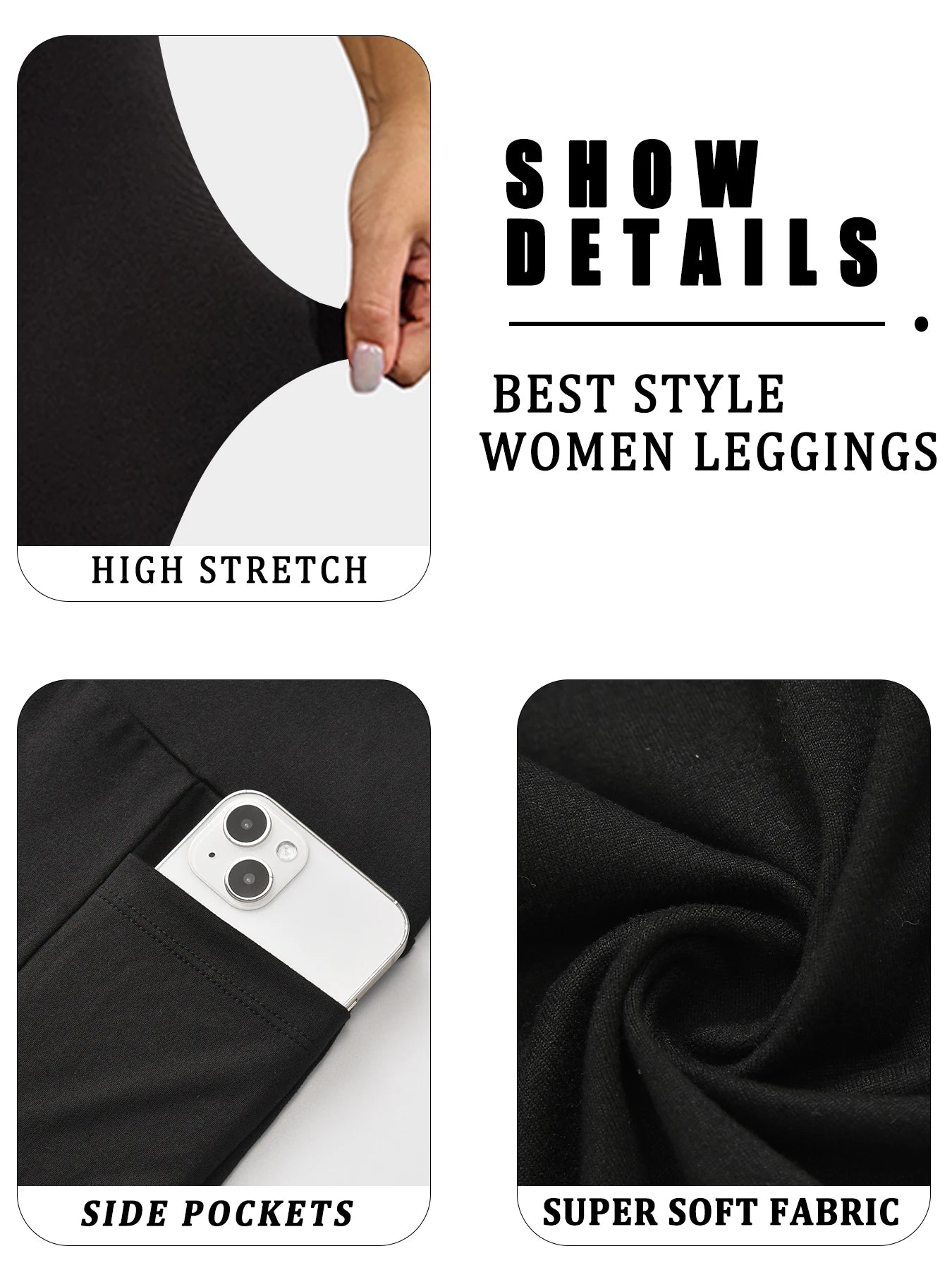 Leggings super doux avec poches pour femmes