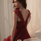 Chemise de nuit d'été sexy en dentelle fine pour femmes